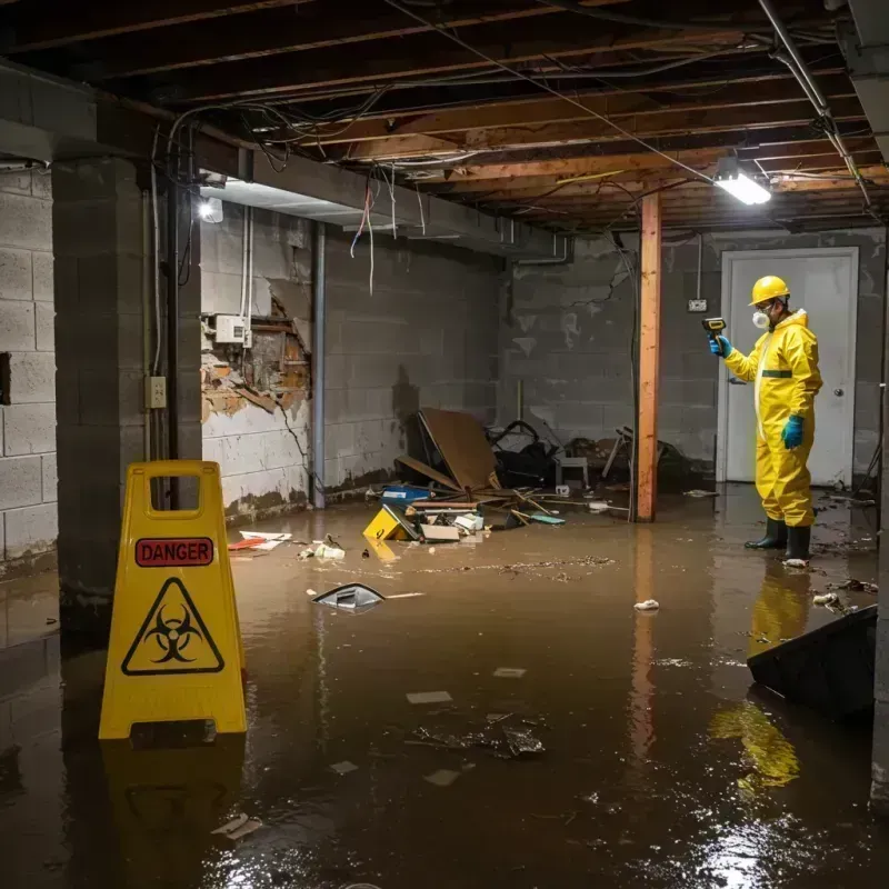 Flooded Basement Electrical Hazard in Mallory, WV Property