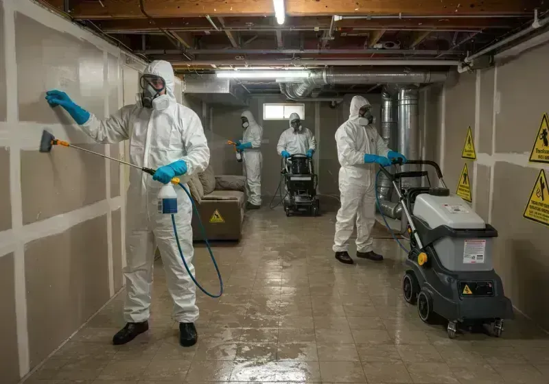 Basement Moisture Removal and Structural Drying process in Mallory, WV